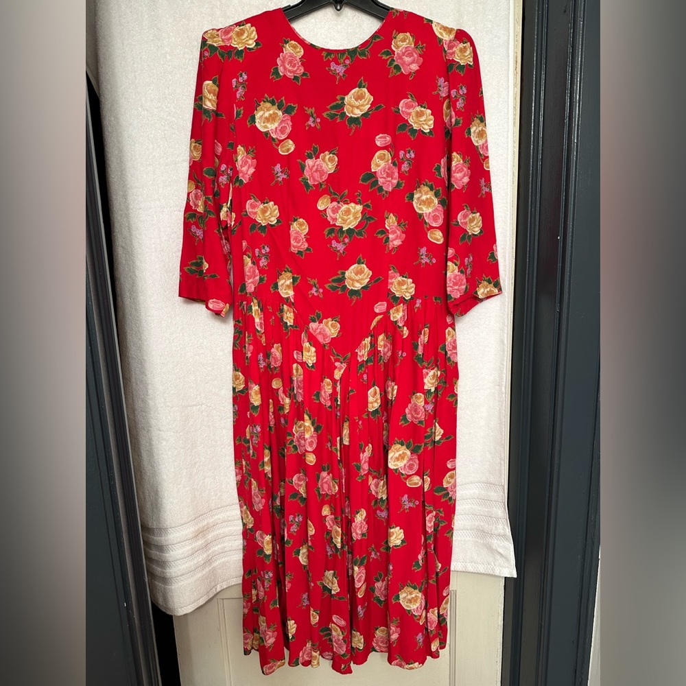Floral Red Dress